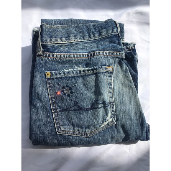 7 FOR ALL MANKIND DISTRESSED JEANS - Picture 2 of 8